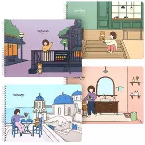 보리 드로잉노트 5호 (4개)연습장 그림그리기 문구용품 화방 스프링 단체선물 판촉물