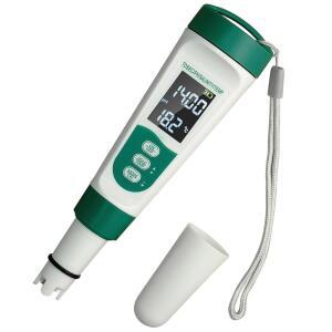 PH 미터 워터 테스터 5 IN 1 기능: PH TDS EC 소금 템프 IPX5 방수 3개의 캘리브레이션 파우더로 높은 정확도 소금물 풀 온수 욕조 스파 수족관 수경 재배 시스템용