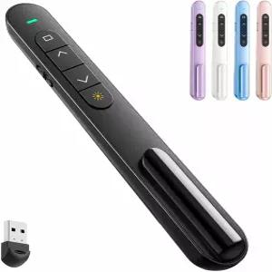 볼륨 조절 기능이 있는 QUI 프레젠테이션 클리커 2.4GHz USB 무선 프레젠터 리모컨 Mac Windows Google