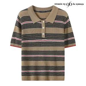 빈티지 단가라 카라넥 반버튼 반팔 니트 NQ2KT050L0 1332947