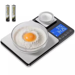 0.01g/0.001온스 고정밀 듀얼 플랫폼 푸드 키친 스케일 15kg/33파운드 베이커리 사워도우 빵 베이킹 및