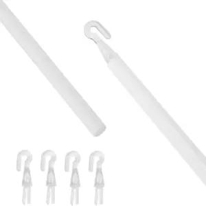 35인치 블라인드 완드 교체 후크가 있는 흰색 플라스틱 수직 창문 그늘 및 커튼을 위한 무선 틸트 컨트롤