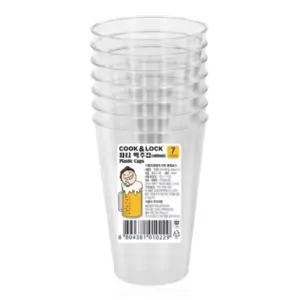 쿡앤락 파티 맥주컵 투명(400ml)7P 파티 맥주컵 파티용소품 파티소품 파티컵