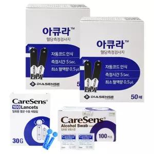 아이센스 아큐라 혈당시험지 100매 + 솜100 침100