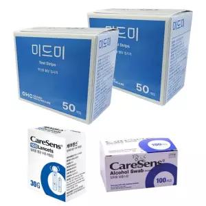 인포피아 미드미 혈당시험지 100매 + 채혈침100개 알콜솜100매