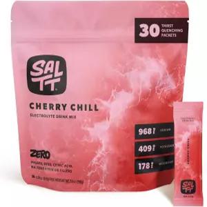 케토 차우 SALTT 전해질 파우더 패킷 체리 칠리 맛 30 스틱 팩 - 쉽게 녹고 뭉치지 않음 필수 미네랄 수분