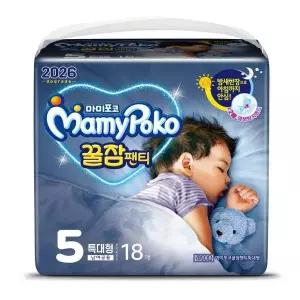마미포코 꿀잠 팬티 기저귀 특대형 5단계 18매입 1팩 GST MNS