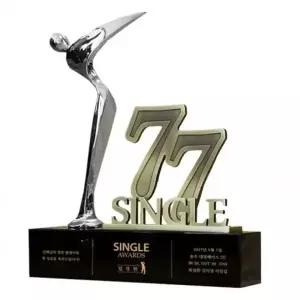 [아우트66]타수 싱글패 금속커팅 골프트로피 SSC25