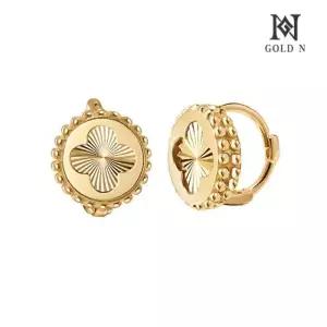 [골드앤] 18K 엠보 클로랑 컷팅 귀걸이 6mm