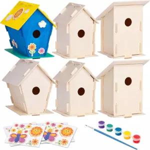 넬리블루 2팩 용 새집 키트 6인치 x 59인치 30인치 DIY 공예 및 정원 장식 프리컷 조립이 쉬운 새 관찰자용