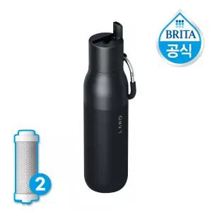 브리타 라크 정수 필터 텀블러 블랙 500ml + 총 필터 2입