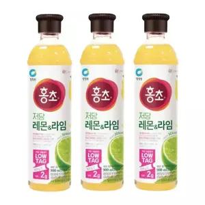 청정원 저당홍초 레몬&라임 900ml, 3개