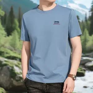 JEEP SPIRIT 남성 아이스 반팔티 루즈핏 빅사이즈 라운드넥 여름 쿨링 티셔츠