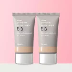 [스펀지 6매 ] 한스킨 프리미엄 수퍼매직 비비크림 SPF35 45g 2개