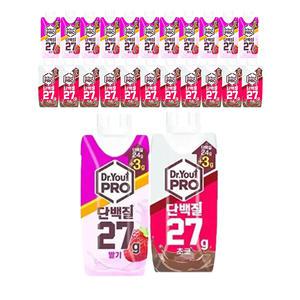 닥터유프로 고함량 단백질드링크 250ML 딸기, 12개 + 초코, 12개
