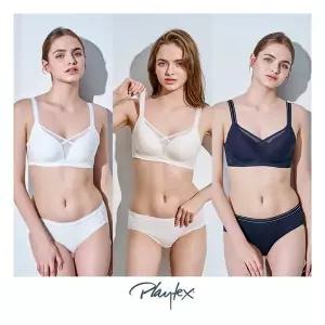 [플레이텍스] 노와이어 크로스유어하트 브라팬티 6종 쿨화이트+크림+다크네이비 PXW5N303132_T