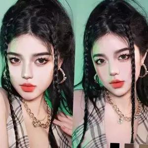 힙한 y2k 헤어 피스 포인트 더듬이 헤어 피스 셀럽 브릿지
