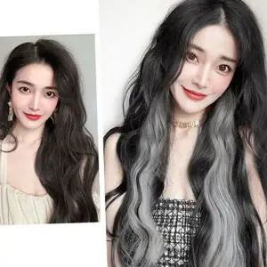 포인트 웨이브 헤어 피스 컬러 붙임머리 피스 여성 패션 가발