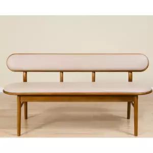 [자르파라]감성 카페인테리어 원목 가죽 3인 벤치 의자(145cm 2색)
