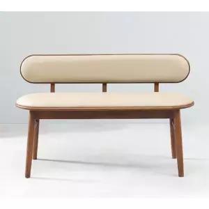 [자르파라]홈카페 식탁 컴팩트 원목 가죽 2인 벤치 의자(110cm 2색)