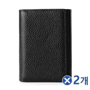TBZ 똑딱이 심플 소가죽 카드지갑 블랙x2개 학생지갑-WFMICGH