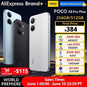 월드 프리미어 글로벌 버전 POCO X8 Pro Max 8500mAh 6.83인치 1.5K 120Hz 초고휘도 AMOLED 디스플레이