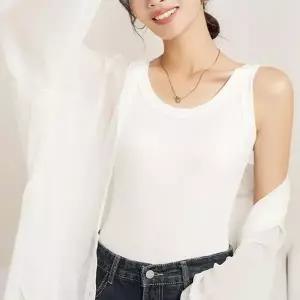 여성 인견 골지나시 베이직 이우 기본 이너 레이어드