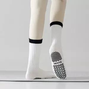 미끄럼방지 요가 양말 1켤레 골지 실내운동 보온 삭스 필라테스삭스