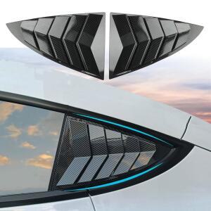 Tesla Model 3의 후면 창문 커버 루버 스포츠 스타일, 3 2017-2025 외장 장식 액세서리(모델 3-광택 탄소 섬유 패턴)의 XTneuotr