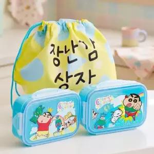 오너클랜 짱구 피크닉 2단 도시락 가방세트 장난감) 아동식기 스텐도시락 2단도시락 아동도시락