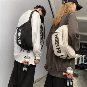 남자 여자 학생가방 커플가방 빅사이즈 영문 슬링백
