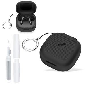 ANKER 사운드코어 P31I 케이스 커버 실리콘 미끄럼 방지 스크래치 보호 카라비너 및 클리닝 키트(블랙)가 포함된 충전 케이스와 호환됩니다