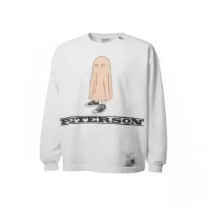 [미하라야스히로]MIHARA YASUHIRO PETERSON 프린트 롱 슬리브 티셔츠 A15LT652 WHITE 1025929
