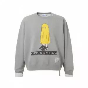 [미하라야스히로]MIHARA YASUHIRO LARRY 프린트 풀오버 스웨트셔츠 A15PO654 GRAY 1025936
