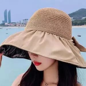 [패션] 여행 데일리 밀짚 버킷햇 돌돌이 모자 여름 여성