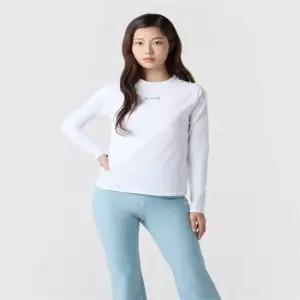 르꼬끄 QQ412ORLO1_OWT0 여성 슬림핏 인도어 기능성 약기모 긴팔 티셔츠 - 화이