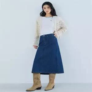 게스 OQ2D5950 1color 자가드 데님 롱스커트 2D 6171363
