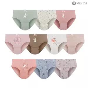 [엠알주니어]아동 무형광 순면 여아삼각팬티 10종세트 MKGP 006set _P347010372