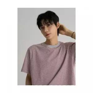 에잇세컨즈 멀티 스트라이프 반소매티 - 레드 1038955