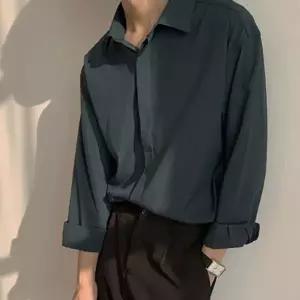 데일리 남성 멋쟁이 오버핏 긴팔 셔츠 아무 라운드티