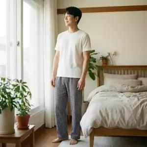 남자 겨울 보온성 좋은 기모 홈웨어 바지