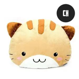 미네코 얼굴쿠션 대형 진브라운 67cm 동물 고양이 네코 얼굴