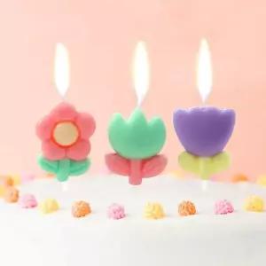 PL 패셔너블 생일초 해피니스 꽃모양 생일초 3개입 x 3세트 No29