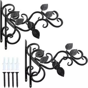 TIHOOD 4PCS 식물은 야외 실내 장식 브래킷 걸이용 벽걸이 새 모이통용 고리 바람 소리 조명 랜턴을 걸 수