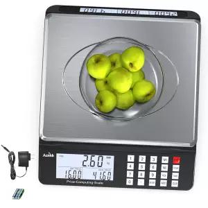 ACLI 66LB 30KG 가격 척도 계산 듀얼 LCD 화면 리스 스틸 조리대 조각 및 순계량