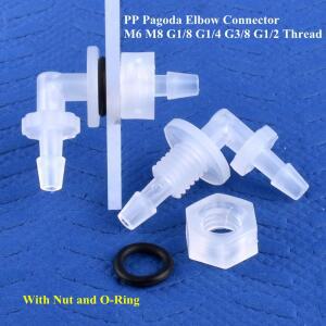200PCS M6 G1 11 1MM PP 어댑 수족관 커넥터 파고다 엘보 관개 너트 탱크