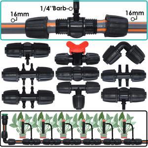 KESLA 5PCS 16MM PE 파이프 5MM 커넥터 스플리터 7MM 장치 스레드 커플