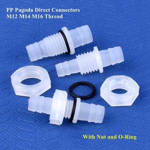 200PCS M12 M16 12MM PP 커넥터 수족관 탱크 펌프 너트 파고다 공기 직접