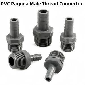 3개 2인치 4인치에서 16MM까지 회색 정원 연결구 급수 나사 파고다 수컷 PVC 어항