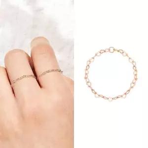 [골드퀸즈] 14K 하트 체인 반지